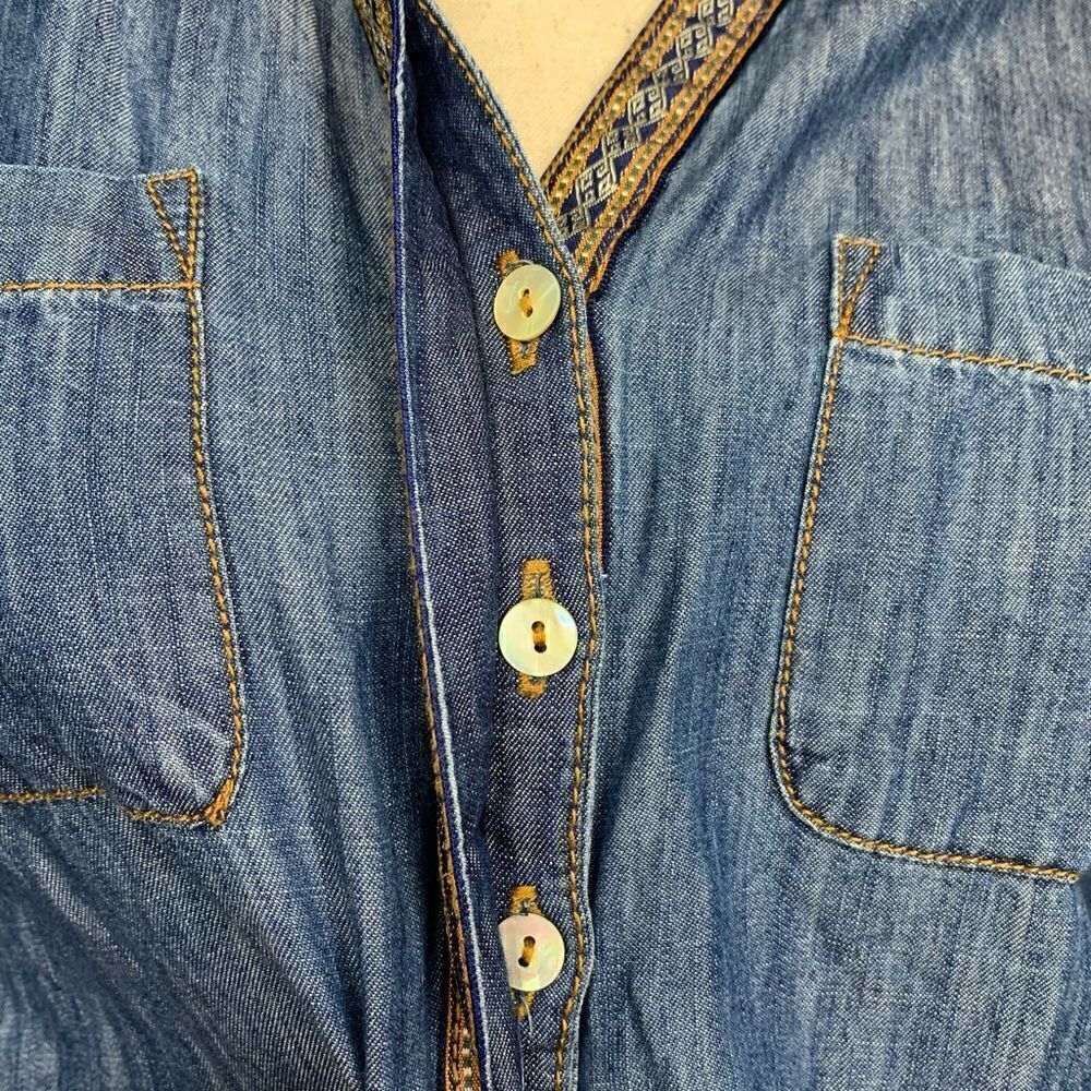 Spense Lyocell Blend Women’s Blue Chambray Shirt Dress - Picture 3 of 13